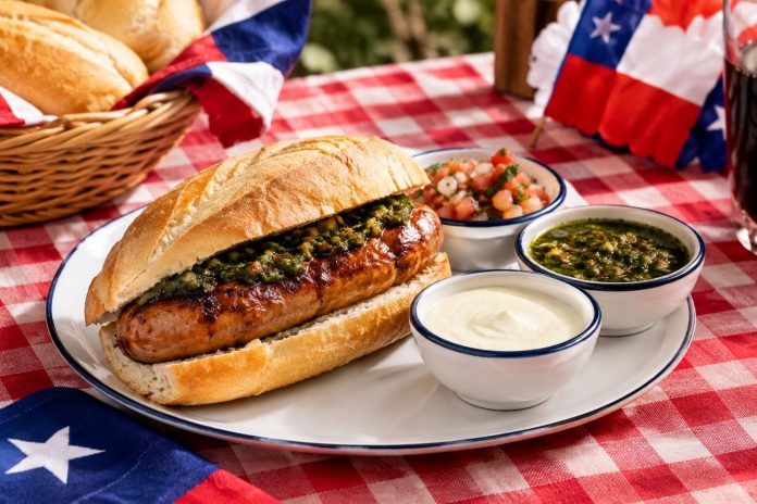 Choripán con salsas